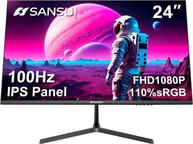 Main image of 24 Inch 100Hz FHD Monitor, IPS Computer Monitor HDMI VGA Ports, Eye Care Monitor with VESA Mount Tilt Adjustable for Home Office (ES-24X3AL-NEW HDMI Cable Included)