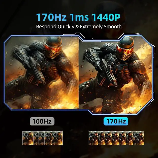 Alt view image 2 of 7 - Gaming Monitor 180Hz FHD,Fast IPS 1080P 1 ms, 128% sRGB HDR10,Freesync HDMI x 2 /DP x 1 VESA Tilt Adjustable Xbox PS5 Switch (HDMI Cable Included)