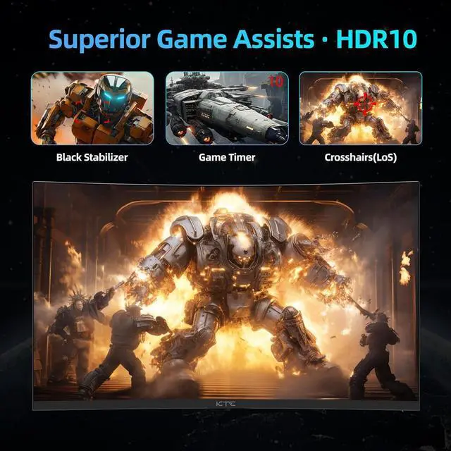 Alt view image 7 of 7 - Gaming Monitor 180Hz FHD,Fast IPS 1080P 1 ms, 128% sRGB HDR10,Freesync HDMI x 2 /DP x 1 VESA Tilt Adjustable Xbox PS5 Switch (HDMI Cable Included)