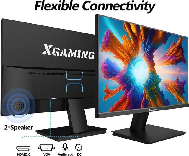 Alt view image 5 of 7 - 27 Inch Computer Monitor 100Hz FHD,1920 x 1080P Gaming Monitor with HDMI VGA Display Ports,3ms Response,Dual Speakers,FreeSync,100×100mm VESA Mount,IPS Screen for Gaming Home Office