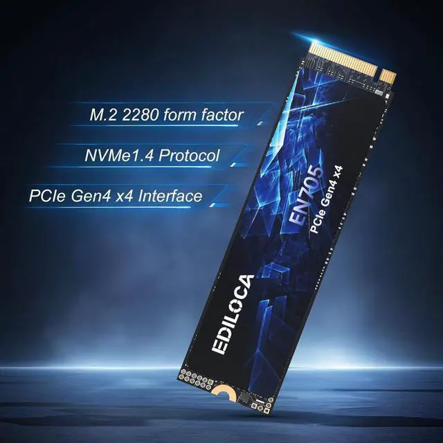 Alt view image 2 of 7 - EN870 SSD 1TB PCIe Gen4, Up to 7300MB/s, 3D TLC NAND Flash, NVMe M.2 2280, Dynamic SLC Cache, Internal Solid State Drive, Compatible with PS5 and PC