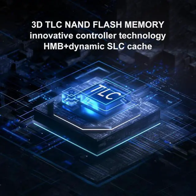 Alt view image 4 of 7 - EN870 SSD 1TB PCIe Gen4, Up to 7300MB/s, 3D TLC NAND Flash, NVMe M.2 2280, Dynamic SLC Cache, Internal Solid State Drive, Compatible with PS5 and PC
