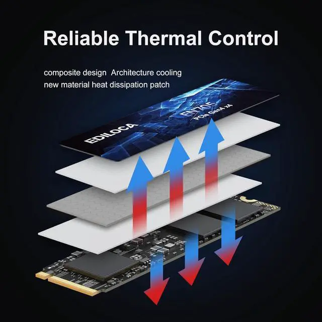 Alt view image 5 of 7 - EN870 SSD 1TB PCIe Gen4, Up to 7300MB/s, 3D TLC NAND Flash, NVMe M.2 2280, Dynamic SLC Cache, Internal Solid State Drive, Compatible with PS5 and PC