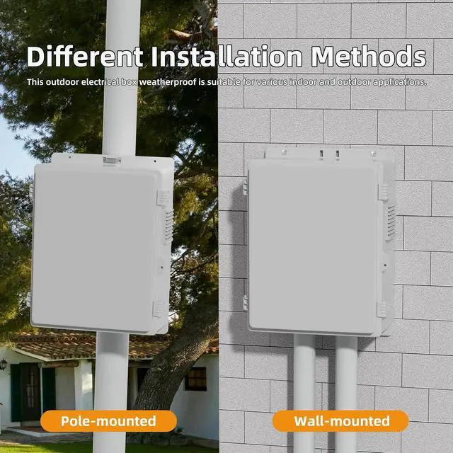 Alt view image 6 of 7 - White Outdoor Electrical Box Waterproof Nema Enclosure 16x11x6 Plastic WiFi Box with Fan Vented Dust Screen