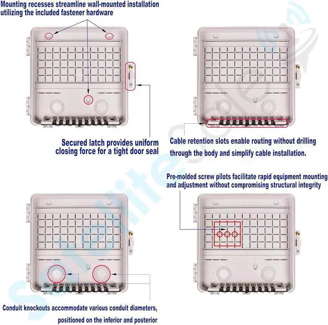Alt view image 2 of 7 - Weatherproof Junction Box Heavy Duty Enclosure 12x12x3 Inches UV-Rated Thermoplastic Alloy Made in USA