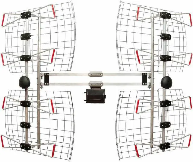 Alt view image 2 of 7 - 8-Element Bowtie UHF Outdoor HDTV Antenna, Multi-Directional, 70+ Mile Range, 4K 8K UHD NEXTGEN TV  w/All-Weather Mounting Hardware