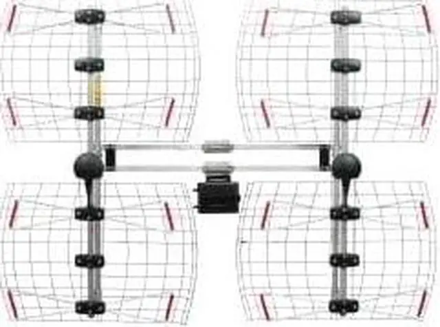 Alt view image 3 of 7 - 8-Element Bowtie UHF Outdoor HDTV Antenna, Multi-Directional, 70+ Mile Range, 4K 8K UHD NEXTGEN TV  w/All-Weather Mounting Hardware
