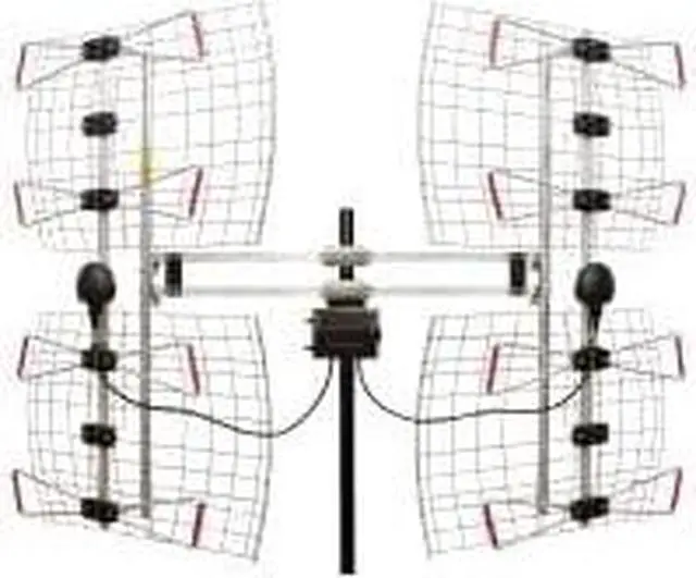 Alt view image 5 of 7 - 8-Element Bowtie UHF Outdoor HDTV Antenna, Multi-Directional, 70+ Mile Range, 4K 8K UHD NEXTGEN TV  w/All-Weather Mounting Hardware