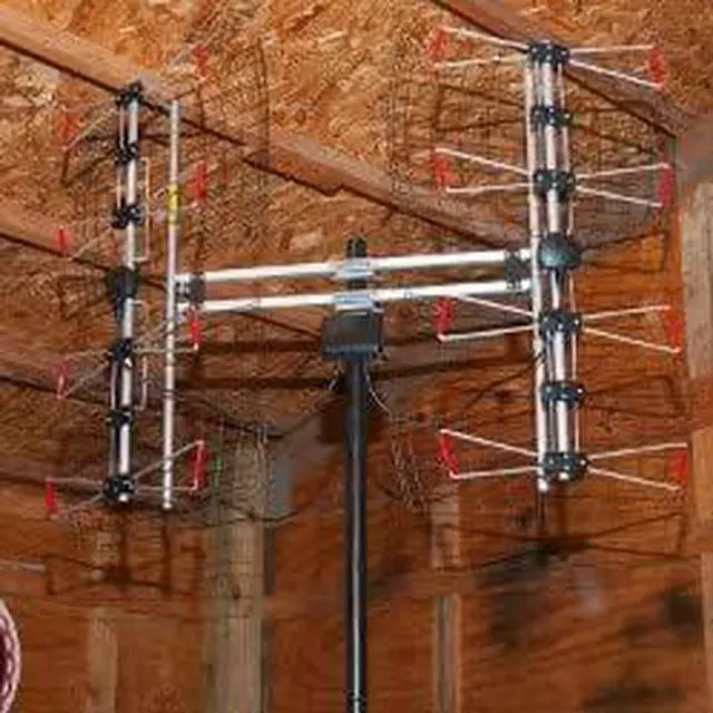Alt view image 6 of 7 - 8-Element Bowtie UHF Outdoor HDTV Antenna, Multi-Directional, 70+ Mile Range, 4K 8K UHD NEXTGEN TV  w/All-Weather Mounting Hardware