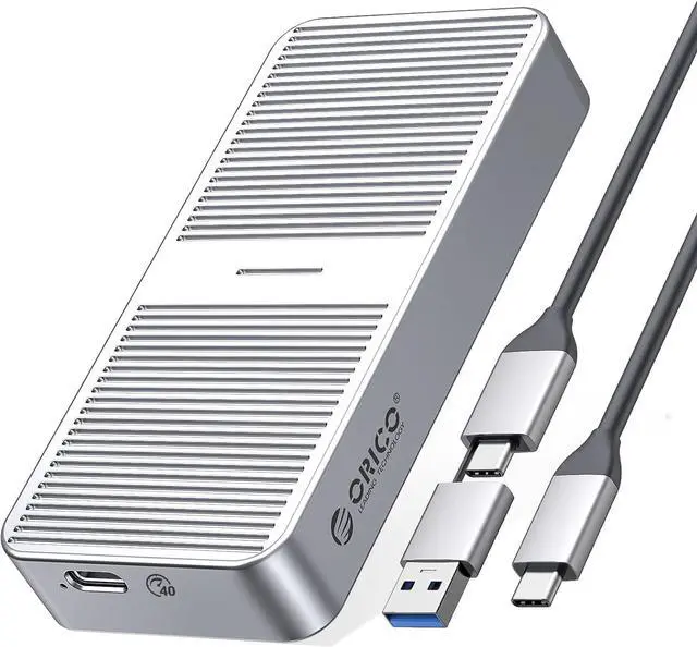 Main image of Upgraded M.2 NVMe SSD Enclosure 40Gbps PCIe3.0x4 USB C Adapter, Aluminum NVMe PCIe 2280 M-Key(B+M Key) External Solid State Drive Case, Support Thunderbolt 3/4 USB3.2/3.1/3.0/Type C-M224-Silver