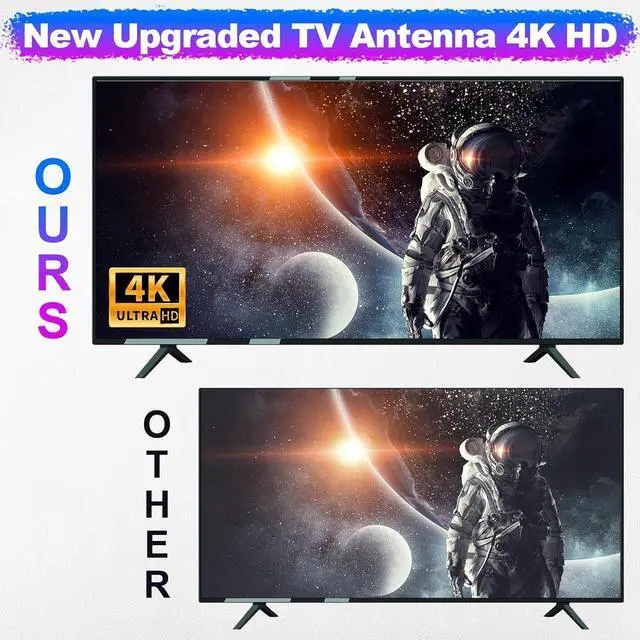Alt view image 4 of 7 - TV Antenna Support 2 TVS, 2100+ Miles Long Range Digital Antenna for Smart TV Indoor/Outdoor, Strongest Amplifier Signal Booster for Local Channels, 360° Reception-Support 8K 4K 1080p HDTV-36ft Cable