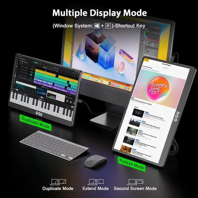 Alt view image 4 of 7 - Portable Monitor, 15.6" FHD 1080P IPS Travel Monitor Kickstand for Laptop with HDR, Ultra Slim, Eye Care, Plug&Play USB C HDMI External Second Screen for PC Phone MAC PS5 Xbox Switch