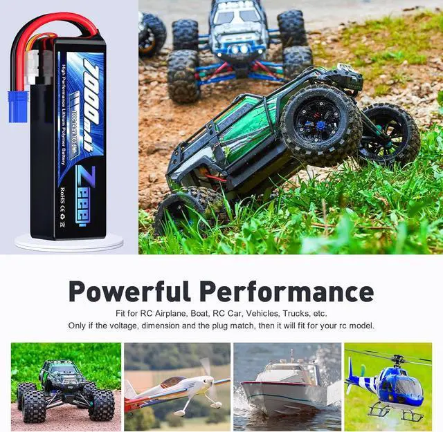 Alt view image 5 of 6 - 4S Lipo Battery 7000mAh 14.8V 100C Soft Case RC Battery with EC5 Connector Compatible for X-Maxx RC Truck Tank RC Car Racing Hobby (2 Pack)