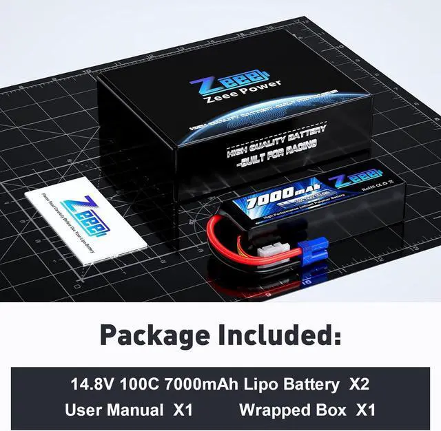 Alt view image 6 of 6 - 4S Lipo Battery 7000mAh 14.8V 100C Soft Case RC Battery with EC5 Connector Compatible for X-Maxx RC Truck Tank RC Car Racing Hobby (2 Pack)