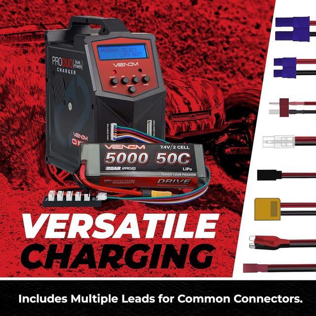 Alt view image 3 of 7 - Power Pro Duo LiPo Battery Charger - LCD Screen, Charging Leads - Balance Charger & Discharger for LiPo, LiHV, Li-Ion, Life, NiMH, NiCD, Pb Batteries - Power Supply for 1S- 6S, Drone & RC Cars