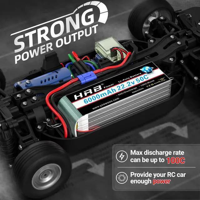 Alt view image 2 of 7 - 6S 6000mAh Lipo Battery with EC5 Plug 50C-100C 22.2V RC Lipo Battery for RC Quadcopter Airplane Helicopter Car Truck