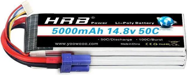 Main image of 4S Lipo Battery EC5 5000mAh 14.8V 50C RC Lipo Battery Pack Compatible with RC Car Truck Quadcopter Airplane Helicopter Boat