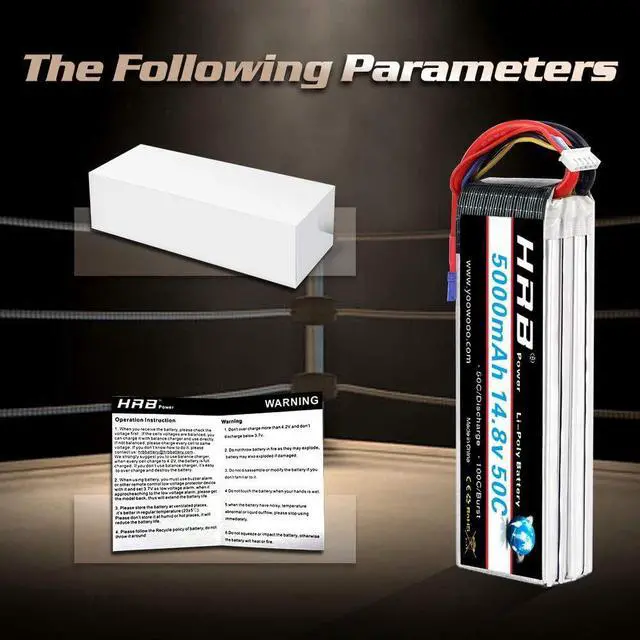 Alt view image 7 of 7 - 4S Lipo Battery EC5 5000mAh 14.8V 50C RC Lipo Battery Pack Compatible with RC Car Truck Quadcopter Airplane Helicopter Boat