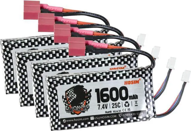 Alt view image 7 of 7 - 5PCS 9125 1600mah Lipo Battery 7.4v 25C RC Cars Rechargeable Battery Pack for S920 S921 9206E 9200E 1/10 RC Truck Accessory