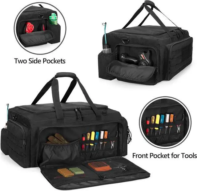 Alt view image 4 of 7 - RC Car Bag for 1/8 and 1/10 Car, RC Carry Case Compatible with Traxxas 1/8 Car, Multi-Pockets to Store Tools and Other Accessories, Adjustable Shoulder Strap for Easy Carrying (Patent Design)