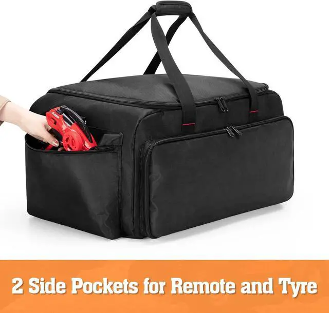 Alt view image 4 of 7 - RC Storage Bag for 1/8 & 1/10 Car, Protective RC Carry Case with Multi Pockets for Batteries, Charger, Tools and other Accessories (Patent Design)