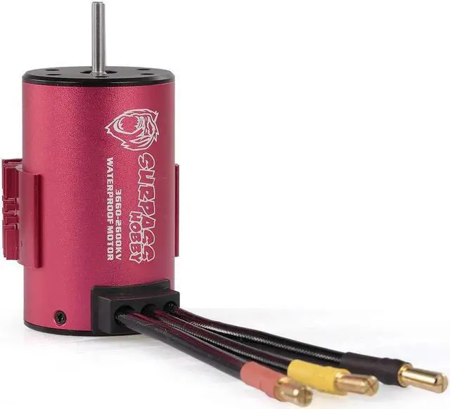 Alt view image 3 of 7 - Surpass Hobby 3660 2600KV Brushless Motor with Heat Sink and 60A ESC with BEC Waterproof for 1/10 1/8 RC Car Truck