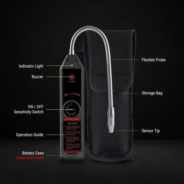 Alt view image 3 of 7 - AC Leak Detector Kit Automotive, Refrigerant Freon Leak Detector with AC UV Light and Protective Glasses, LB01