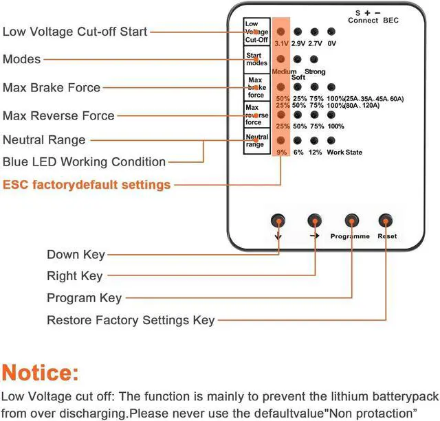 Alt view image 4 of 7 - ESC Combo Set,1:10 F540 4370KV Brushless Motor and 60A ESC with Electric Speed Controller Program Card for 1/10 RC Off Road Car Trucks