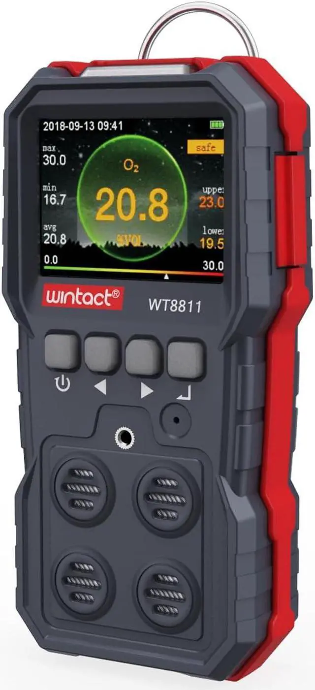 Main image of 4 in 1 Gas Leak Detector, Monitor Multi Gas Alarm Sniffers Combustible, Natural, Methane, Propane, Carbon Monoxide, Hydrogen Sulfide, Oxygen for Home, RV, Sewer