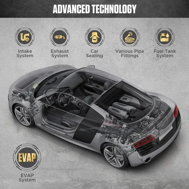 Alt view image 5 of 7 - Automotive Smoke Machine Leak Detector,Evap Vacuum Smoke Diagnostic Tester,Pipeline Fuel Leakage Detector Compatible with 12V Cars, Trucks, Motorcycle, ATV, Boats, Snowmobiles