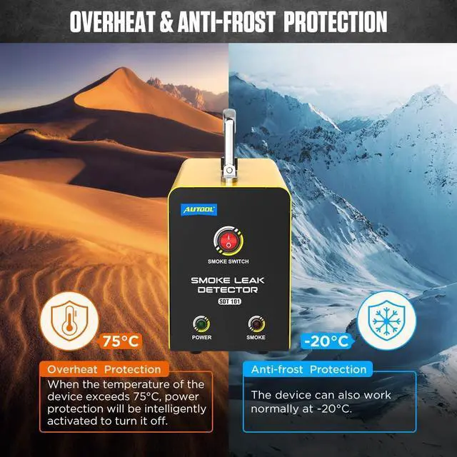 Alt view image 6 of 7 - Automotive Smoke Machine Leak Detector,Evap Vacuum Smoke Diagnostic Tester,Pipeline Fuel Leakage Detector Compatible with 12V Cars, Trucks, Motorcycle, ATV, Boats, Snowmobiles