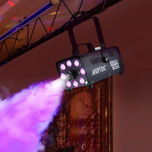 Alt view image 3 of 7 - Smoke Machine, Fog Machine with 13 Colorful LED Lights Effect, 500W and 2000CFM Fog with 1 Wired Receiver and 2 Wireless Remote Controls, Perfect for Wedding, Halloween, Party and Stage Effect