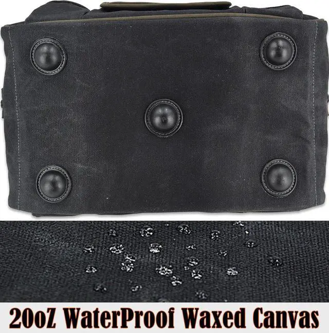 Alt view image 7 of 7 - 30-Pockets Canvas tool bag, 14-Inch Heavy Duty tool bag, Waxed Canvas tool bags heavy duty, Tool duffel, Lineman tool bag, Electrician tool bag, Tool bags for electricians