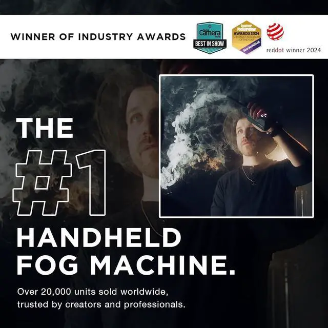 Alt view image 2 of 7 - SmokeNINJA Portable Fog Machine, Handheld Wireless Smoke Machine for Photography, Outdoor Events, Parties, Stage Effects, Halloween, Disinfection or Weddings(Starter Kit)