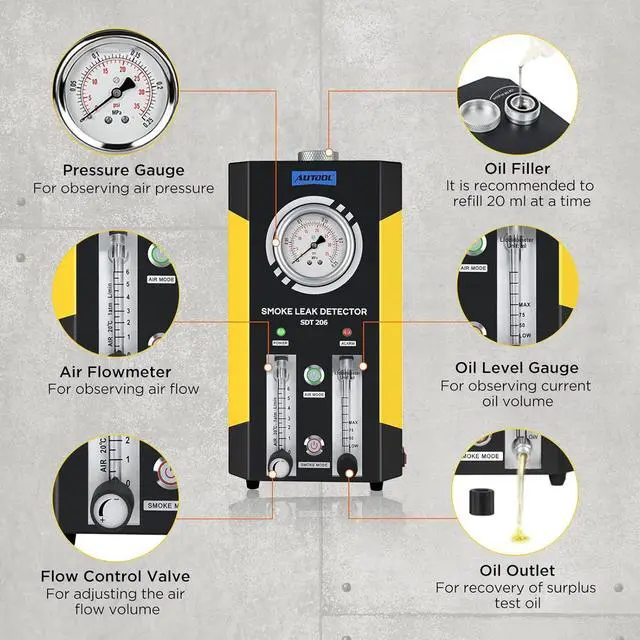 Alt view image 7 of 7 - Smoke Leak Detector Tester EVAP Smoke Machine with Dual Mode