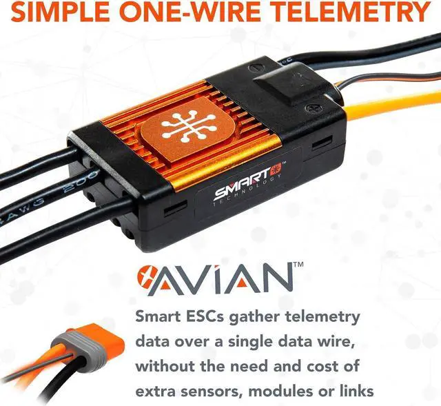 Alt view image 3 of 7 - Avian 60 Amp Brushless Smart ESC, 3S-6S, SPMXAE1060