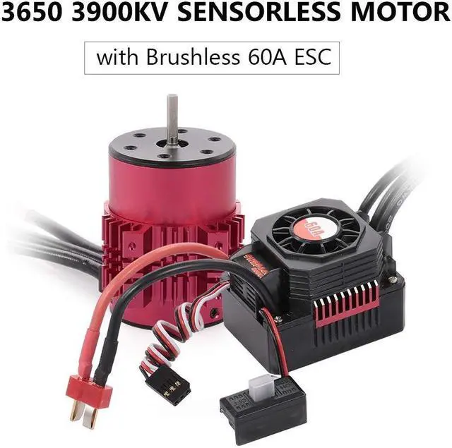 Alt view image 2 of 7 - Surpass Hobby 3650 Brushless Motor and ESC Combo, 3900KV Brushless Motor and 60A ESC for 1/10 Scale RC Car Truck Indispensable Accessory for Modification Enthusiasts