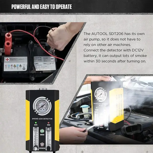 Alt view image 6 of 7 - Car Smoke Machine, EVAP Smoke Leak Detector, Fuel Leakage Diagnostic Tester, Smoke/AIR Mode Car Conduit Pipe System Leakage Tester,EVAP Smoke Leak Tester for 12V Vehicle Boat with FlowMeter