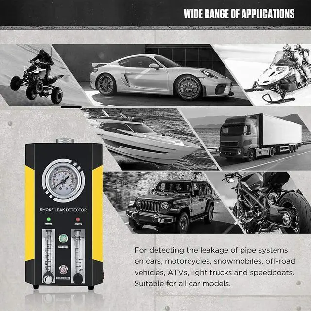 Alt view image 7 of 7 - Car Smoke Machine, EVAP Smoke Leak Detector, Fuel Leakage Diagnostic Tester, Smoke/AIR Mode Car Conduit Pipe System Leakage Tester,EVAP Smoke Leak Tester for 12V Vehicle Boat with FlowMeter