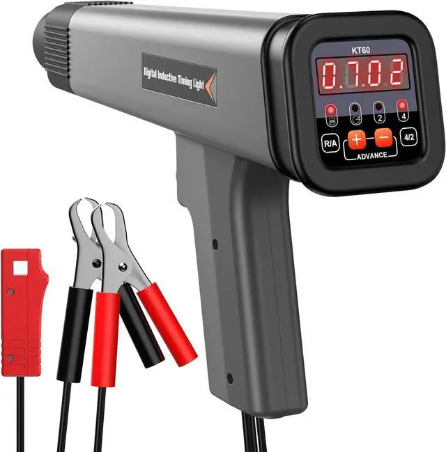 Main image of KT60 Digital Timing Light, LED Display 12V Automotive Ignition Timing Light for 9V-16V Ignition System Strobe Lamp Detector, Portable Timing Check Auto Vehicle Motorcycle Marine Repair Tool