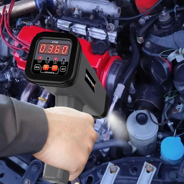 Alt view image 2 of 7 - KT60 Digital Timing Light, LED Display 12V Automotive Ignition Timing Light for 9V-16V Ignition System Strobe Lamp Detector, Portable Timing Check Auto Vehicle Motorcycle Marine Repair Tool