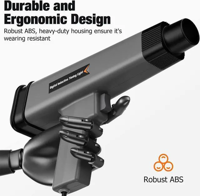Alt view image 5 of 7 - KT60 Digital Timing Light, LED Display 12V Automotive Ignition Timing Light for 9V-16V Ignition System Strobe Lamp Detector, Portable Timing Check Auto Vehicle Motorcycle Marine Repair Tool