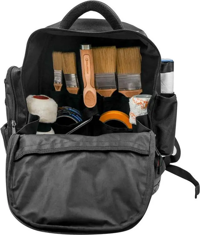 Alt view image 2 of 7 - Painter Backpack-Heavy Duty Tool Bag,Tool Backpack, Fits All the Painting and DIY Tool In,Easy to Carry Tool Organizers