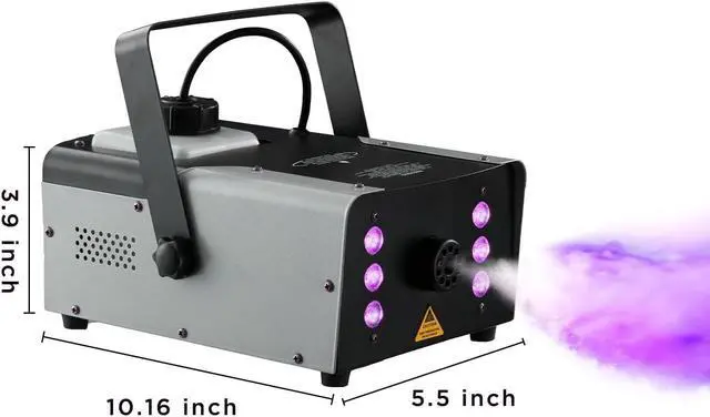 Alt view image 5 of 7 - 900W Fog Machine with 6 LED Lights and 12 Colorful Light Effects, 34 Fl Oz Large Capacity Smoke Machine with Wireless Remote Control, 4000 CFM Fog for Halloween, Outdoor Parties