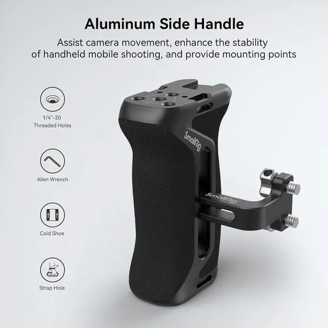 Alt view image 6 of 7 - A7R V / A7 IV / A7S III Cage with Top Handle, Side Handgrip and Clamp for HDMI Cable, Advanced Kit for Sony Alpha 7R V/Alpha 7 IV/Alpha 7 S III -3669C
