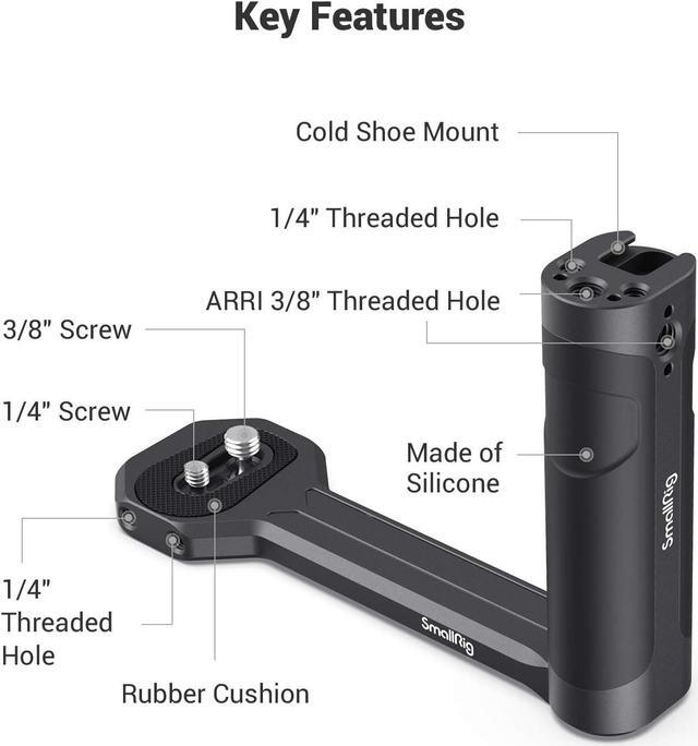 Alt view image 2 of 7 - Aluminum Side Handle Fits for DJI Ronin-S/SC/RS 2/RSC 2/RS 3/RS 3 Pro/RS 3 Mini/RS 4/RS 4 Pro & for ZHIYUN Crane 2S/2/V2 & for MOZA Air 2/AirCorss 2 Gimbals - 2786