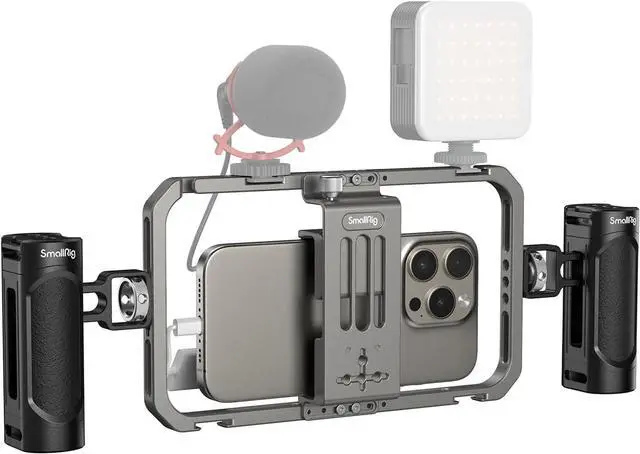 Main image of Universal Phone Cage, Smartphone Video Rig Kit with Handles, Handheld Filmmaking Vlogging Case Stabilizer for Videomaker, for iPhone for Samsung for Pixel and Other Android Phones - 4121