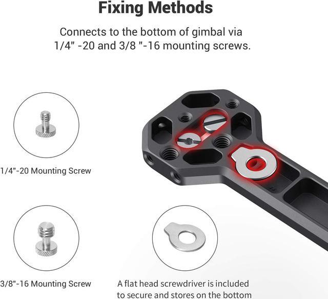 Alt view image 4 of 7 - Aluminum Side Handle Fits for DJI Ronin-S/SC/RS 2/RSC 2/RS 3/RS 3 Pro/RS 3 Mini/RS 4/RS 4 Pro & for ZHIYUN Crane 2S/2/V2 & for MOZA Air 2/AirCorss 2 Gimbals - 2786
