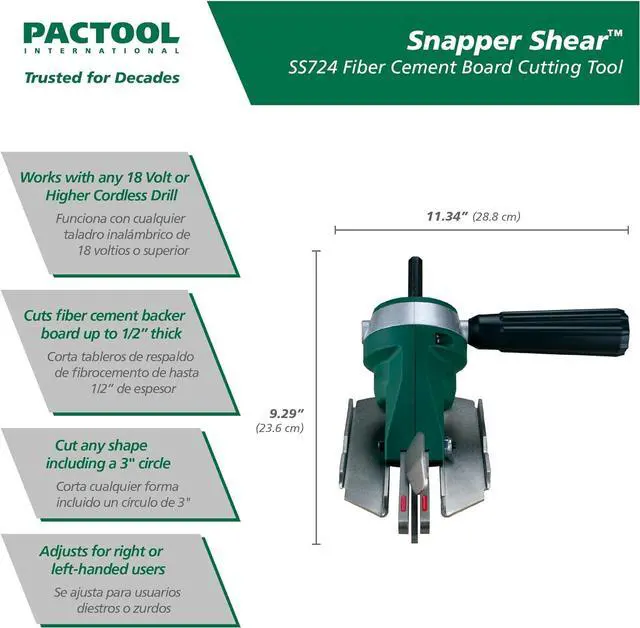Alt view image 2 of 7 - SS724 Snapper Shear Pro - Cutting Tool for Fiber Cement Board - Power Shears Professional Power Tools