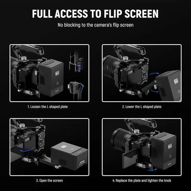 Alt view image 6 of 7 - Foldable V Mount Battery Plate with Arca Type Baseplate for PD Quick Release Plate DJI RS3 Pro Gimbal & Tripod, Easy DSLR Camera Video Rig Compatible with SmallRig V Lock Battery & Cage, PS013